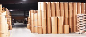 fibre barrel manufacturing and warehouse area at The Master Package Fibre Shipping Containers