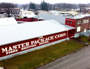 aerial rooftop view of The Master Package Fibre Shipping Container facility in Wisconsin
