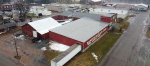 aerial view of entire The Master Package Fibre Shipping Container facility