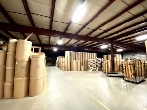 wide angle view of finished fibre barrels ready to ship to customers The Master Package Fibre Shipping Containers