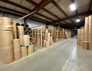 organized barrel drum inside warehouse at The Master Package Fibre Shipping Containers