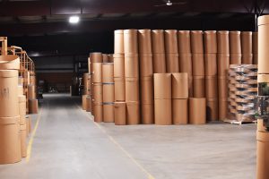 fibre drum storage in warehouse at The Master Package Fibre Shipping Containers facility