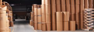 fibre barrel manufacturing and warehouse area at The Master Package Fibre Shipping Containers